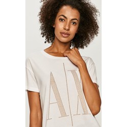 Armani Exchange bluzka damska biała z krótkim rękawem  - zdjęcie produktu
