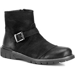 Buty zimowe męskie Wittchen casualowe czarne skórzane z zamkiem  - zdjęcie produktu