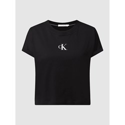 Czarna bluzka damska Calvin Klein z krótkim rękawem  - zdjęcie produktu