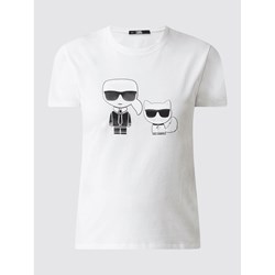 Bluzka damska Karl Lagerfeld biała bawełniana z krótkim rękawem  - zdjęcie produktu
