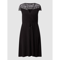 Sukienka Rosemunde koronkowa czarna z krótkim rękawem z elastanu mini elegancka  - zdjęcie produktu