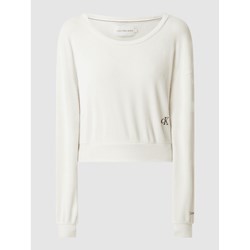 Biała bluza damska Calvin Klein z bawełny krótka  - zdjęcie produktu