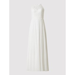 Sukienka biała Luxuar Fashion trapezowa bez rękawów  - zdjęcie produktu