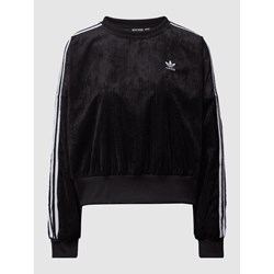 Bluza damska Adidas Originals czarna z aplikacjami  krótka  - zdjęcie produktu