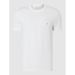 Biały t-shirt męski Calvin Klein z krótkim rękawem  - zdjęcie produktu