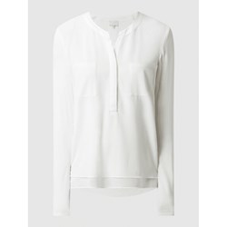 Bluzka damska w serek biała z długimi rękawami casual  - zdjęcie produktu