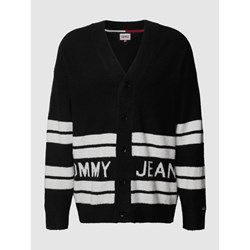 Sweter męski Tommy Jeans czarny w serek  - zdjęcie produktu