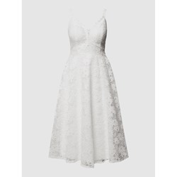 Sukienka Troyden Collection biała rozkloszowana mini na ramiączkach w serek  - zdjęcie produktu
