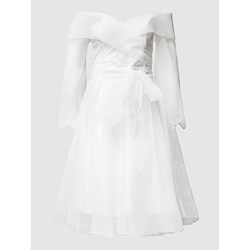 Sukienka biała Troyden Collection na ślub cywilny w serek mini  - zdjęcie produktu