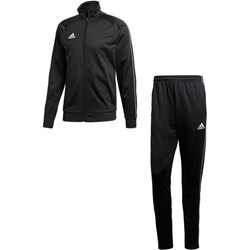 Czarny dres męski Adidas bez wzorów na jesień  - zdjęcie produktu