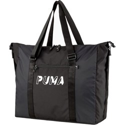Shopper bag Puma sportowa czarna z nadrukiem z poliestru mieszcząca a6  - zdjęcie produktu