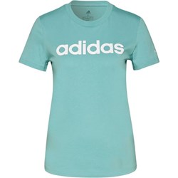 Bluzka damska Adidas z krótkim rękawem z bawełny z napisem  - zdjęcie produktu