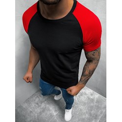 T-shirt męski czarny Ozonee casual bawełniany z krótkimi rękawami  - zdjęcie produktu