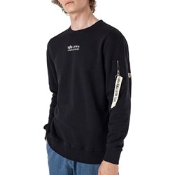 Bluza męska Alpha Industries czarna z napisami bawełniana  - zdjęcie produktu