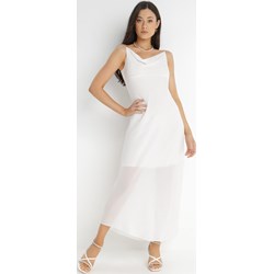 Biała sukienka Born2be na ramiączkach z tkaniny maxi  - zdjęcie produktu