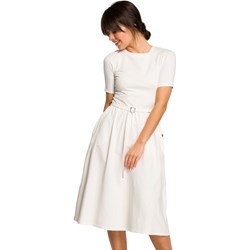 Sukienka Be z krótkim rękawem midi biała  - zdjęcie produktu