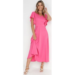Sukienka Born2be różowa z tkaniny w stylu klasycznym  - zdjęcie produktu