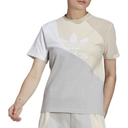 Bluzka damska wielokolorowa Adidas sportowa z elastanu z okrągłym dekoltem  - zdjęcie produktu