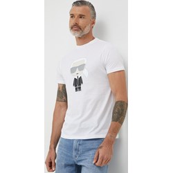 T-shirt męski biały Karl Lagerfeld bawełniany  - zdjęcie produktu