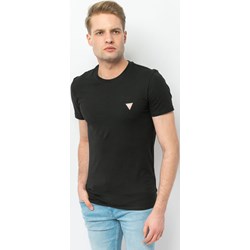 T-shirt męski czarny Guess z krótkim rękawem na wiosnę  - zdjęcie produktu