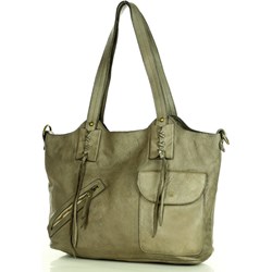 Mazzini shopper bag bez dodatków matowa na ramię w stylu boho  - zdjęcie produktu