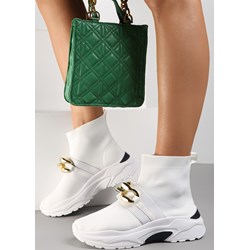 Renee buty sportowe damskie na obcasie białe sznurowane  - zdjęcie produktu