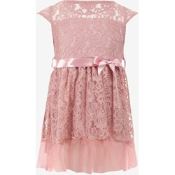 Sukienka dziewczęca Born2be w nadruki różowa z tiulu  - zdjęcie produktu