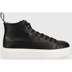 Trampki damskie Karl Lagerfeld sportowe sznurowane z wysoką cholewką na platformie  - zdjęcie produktu