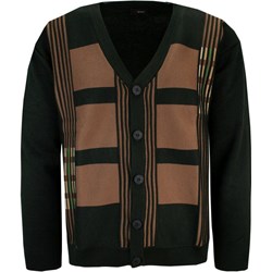 Sweter męski Max Sheldon w paski w serek  - zdjęcie produktu