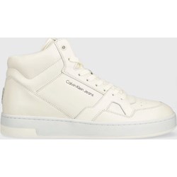 Buty sportowe męskie białe Calvin Klein wiązane skórzane  - zdjęcie produktu