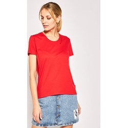 Bluzka damska Calvin Klein bez wzorów z okrągłym dekoltem  - zdjęcie produktu