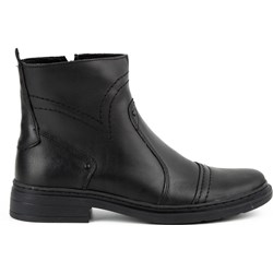 Buty zimowe męskie czarne Polbut eleganckie z zamkiem  - zdjęcie produktu
