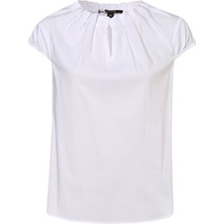 Bluzka damska Comma, biała z bawełny z okrągłym dekoltem z krótkim rękawem klasyczna  - zdjęcie produktu