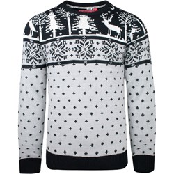 Wielokolorowy sweter męski BRAVE SOUL w abstrakcyjnym wzorze  - zdjęcie produktu