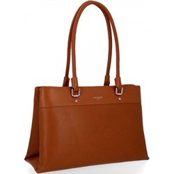 Shopper bag David Jones matowa ze skóry ekologicznej na ramię duża  - zdjęcie produktu