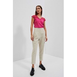 Bluzka damska Moodo.pl z dekoltem w serek z krótkim rękawem  - zdjęcie produktu