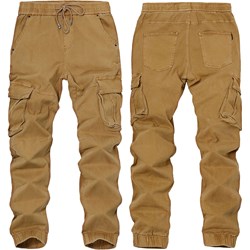 Spodnie męskie Recea brązowe w militarnym stylu  - zdjęcie produktu