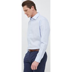 Koszula męska Seidensticker niebieska z klasycznym kołnierzykiem z tkaniny  - zdjęcie produktu