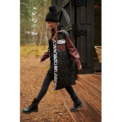 Płaszcz damski Naoko czarny wełniany na jesień  - zdjęcie produktu