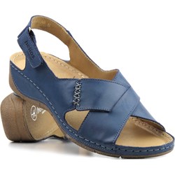 Sandały damskie Helios Komfort bez obcasa casual na koturnie z klamrą  - zdjęcie produktu