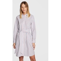 Sukienka Tommy Hilfiger casualowa koszulowa biała na uczelnię z długim rękawem  - zdjęcie produktu