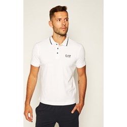 Biały t-shirt męski Ea7 Emporio Armani casual z krótkim rękawem  - zdjęcie produktu