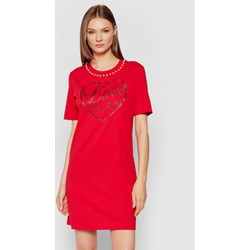 Sukienka czerwona Love Moschino z okrągłym dekoltem mini  - zdjęcie produktu