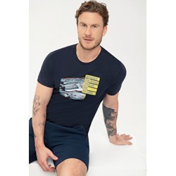 T-shirt męski Volcano w nadruki bawełniany  - zdjęcie produktu