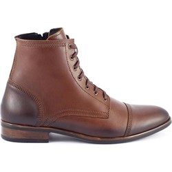 Buty zimowe męskie Kent brązowe eleganckie sznurowane  - zdjęcie produktu