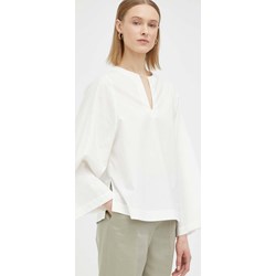 Bluzka damska By Malene Birger z okrągłym dekoltem biała elegancka na wiosnę  - zdjęcie produktu