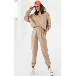 Spodnie damskie Ivon beżowe z bawełny  - zdjęcie produktu