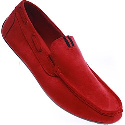 Mokasyny męskie Pantofelek24 zamszowe czerwone  - zdjęcie produktu