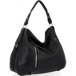 Shopper bag czarna Hernan mieszcząca a6 elegancka matowa ze skóry ekologicznej  - zdjęcie produktu