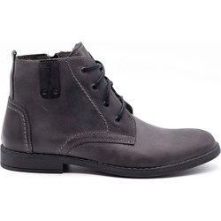 Buty zimowe męskie Polbut wiązane granatowe skórzane  - zdjęcie produktu